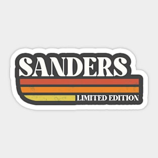 SANDERS Surname Funny Reunion Retro Vintage 70s 80s Birthday Sticker